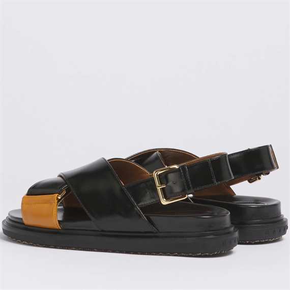 Marni Fussbett Sandaler, Black/Camel